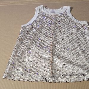 No Boundaries Sparkling Silver Kids Tank Top